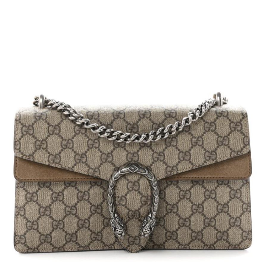 Túi Xách Đeo Chéo Gucci GG Supreme Monogram Small Dionysus Shoulder Bag Taupe GDCB696