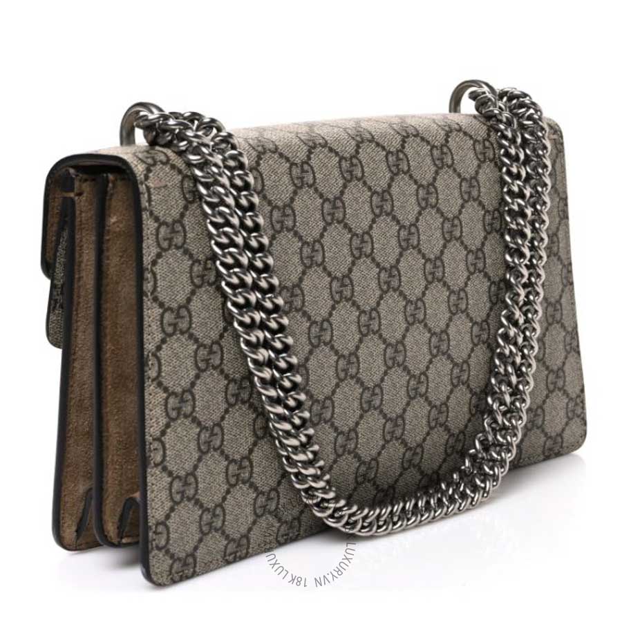 Túi xách đeo chéo Gucci GG Supreme Monogram Small Dionysus Shoulder Bag Taupe GGC404