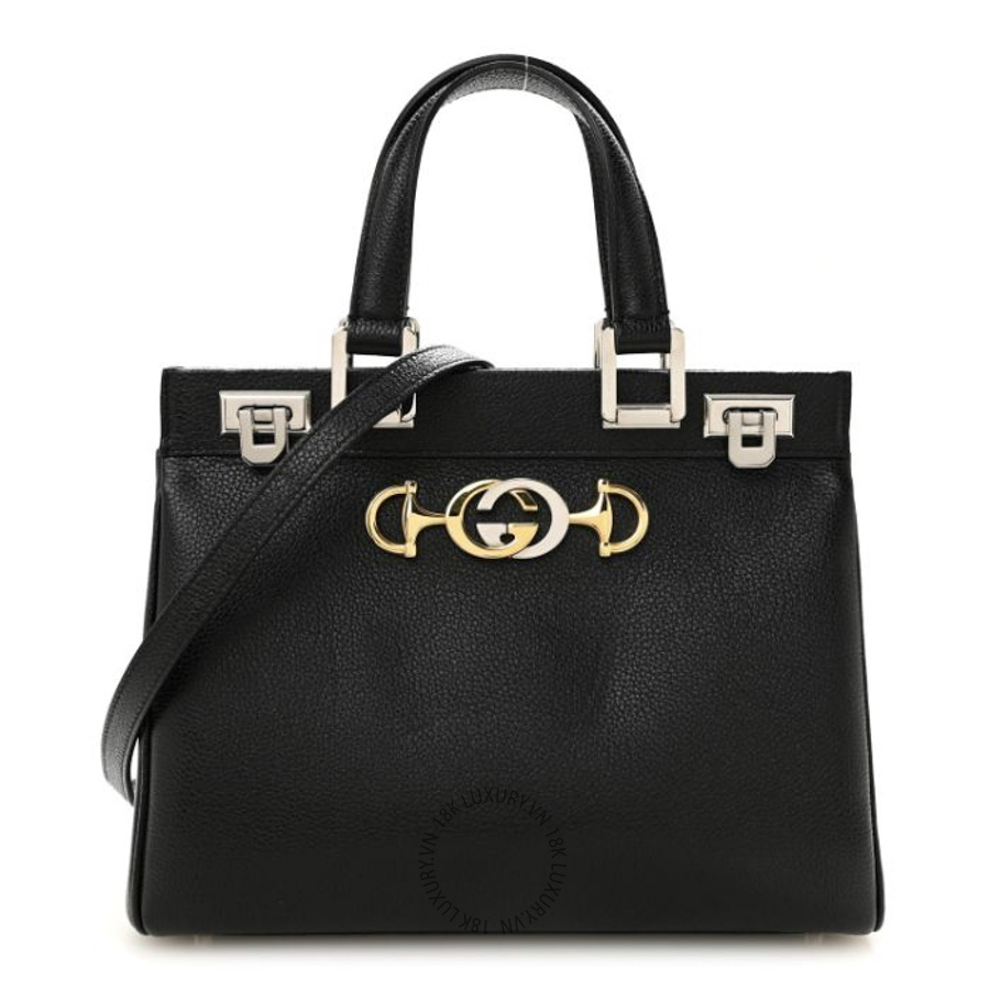 Túi Xách Đeo Chéo Gucci Grainy Calfskin Small Zumi Top Handle Bag Black GDCB678