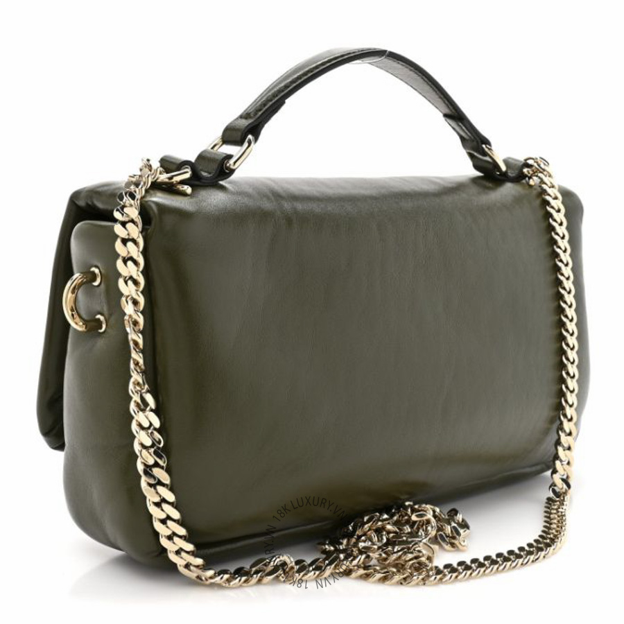 Túi xách đeo chéo Gucci Lambskin Mini GG Milano Top Handle Shoulder Bag Green NFPG729