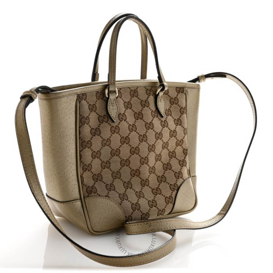 Túi xách đeo chéo Gucci Monogram Mini Bree Tote Golden Beige GGC405