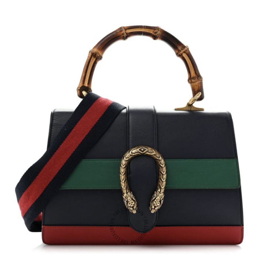 Túi Xách Đeo Chéo Gucci Moon Calfskin Bamboo Web Medium Dionysus Top Handle Bag Blue Emerald Hibiscus Red GDCB329