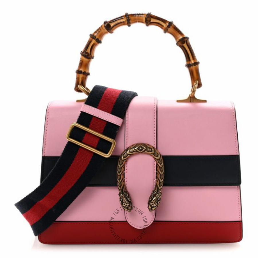 Túi xách đeo chéo Gucci Moon Calfskin Web Medium Dionysus Bamboo Top Handle Bag Sugar Pink Blue Agata Hibiscus Red NFPG716