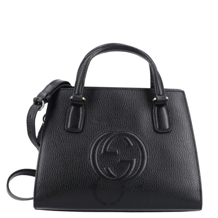 Túi Xách Đeo Chéo Gucci Pebbled Calfskin Medium Soho Top Handle Satchel Black GDCB277