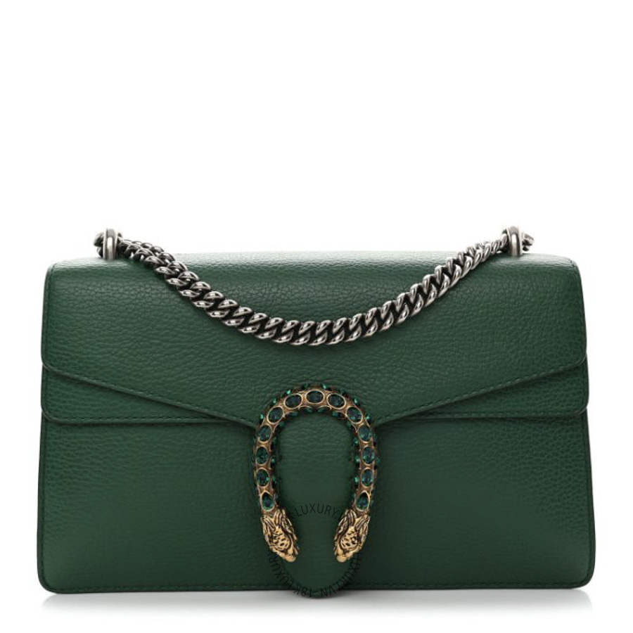 Túi Xách Đeo Chéo Gucci Pebbled Calfskin Small Dionysus Shoulder Bag Emerald GDCB229