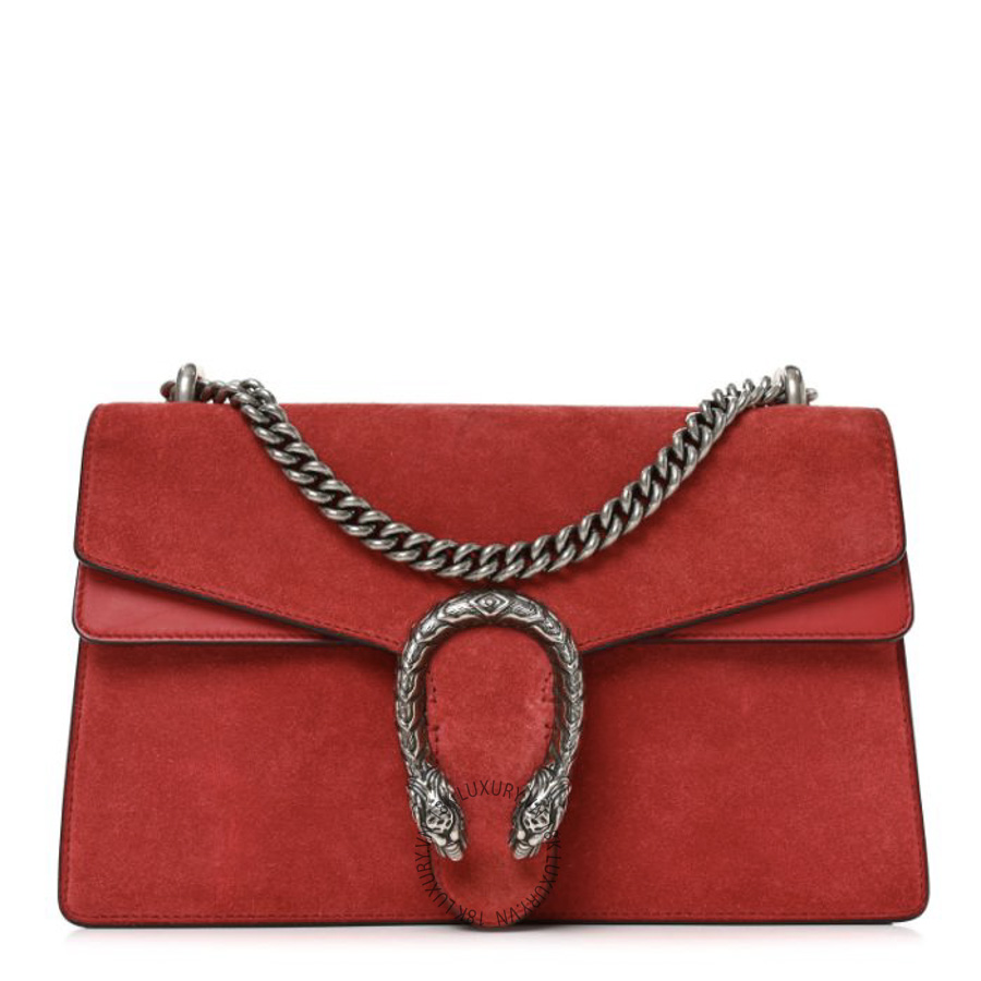 Túi Xách Đeo Chéo Gucci Suede Vitello Velvet Small Dionysus Shoulder Bag Vulcanic Red GDCB094