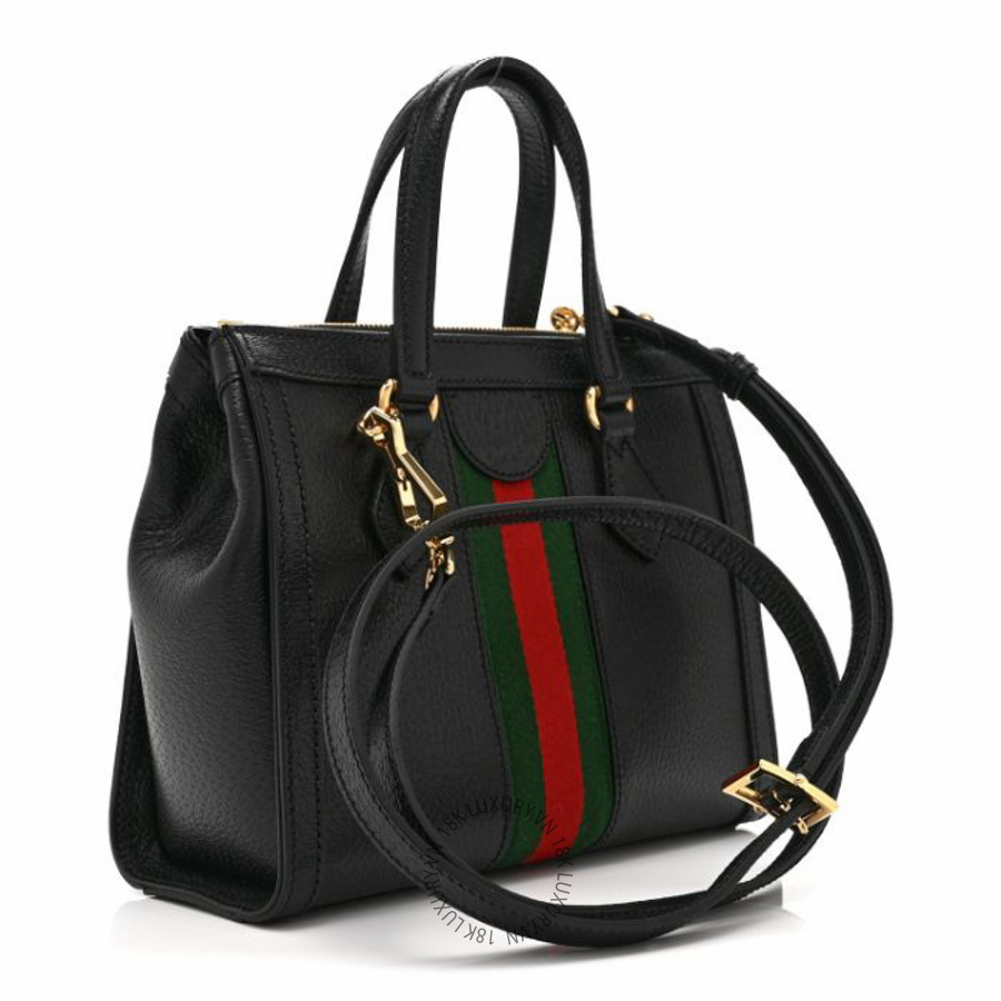 Túi xách đeo chéo Gucci Textured Calfskin Web Small Ophidia Tote Bag Black NFPG137