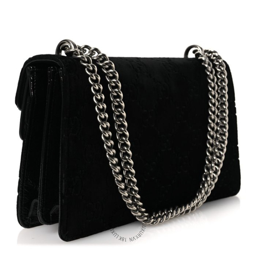 Túi Xách Đeo Chéo Gucci Velvet GG Monogram Small Dionysus Shoulder Bag Black GDCB228