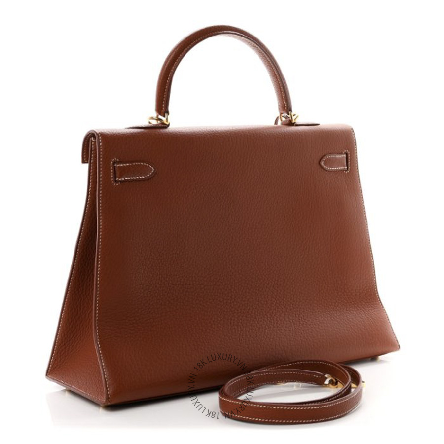 Túi Xách Đeo Chéo Hermes Ardennes Kelly Sellier 35 Noisette TMH224