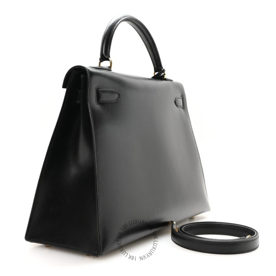 Túi Xách Đeo Chéo Hermes Box Kelly Sellier 32 Black TMH023