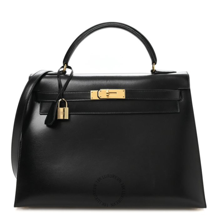 Túi Xách Đeo Chéo Hermes Box Kelly Sellier 32 Black TMH023
