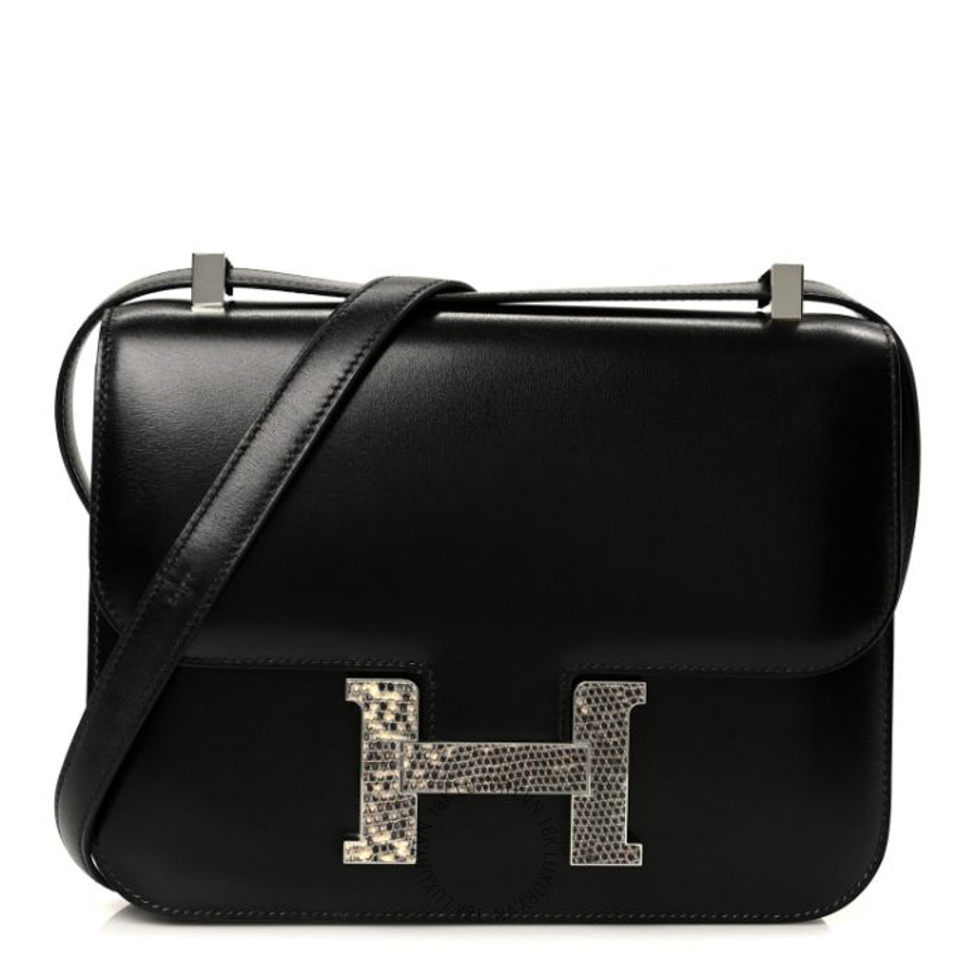 Túi xách đeo chéo Hermes Box Lizard Constance 1-24 Black Ombre HMT156