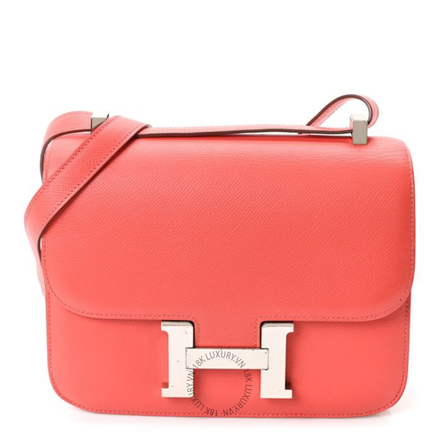 Túi xách đeo chéo Hermes Epsom Constance 24 Rose Jaipur HMT271