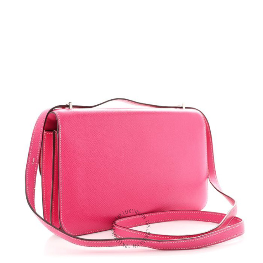 Túi xách đeo chéo Hermes Epsom Constance Elan 25 Rose Tyrien HMT311