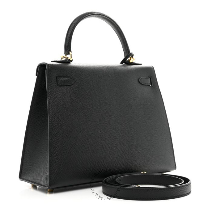 Túi xách đeo chéo Hermes Epsom Kelly Sellier 25 Black FPTH252