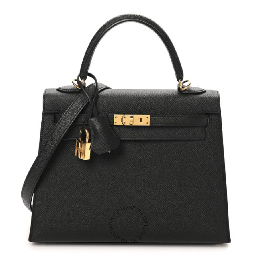 Túi Xách Đeo Chéo Hermes Epsom Kelly Sellier 25 Black TMH440