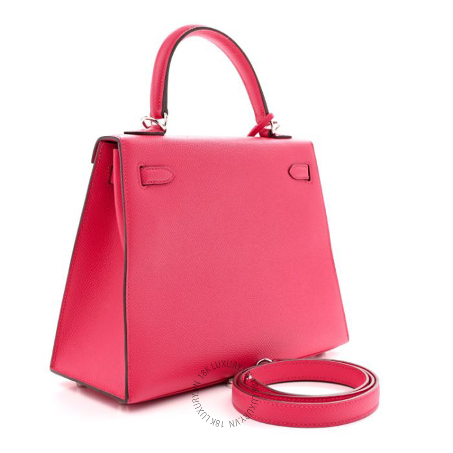 Túi xách đeo chéo Hermes Epsom Kelly Sellier 25 Rose Extreme HMT047