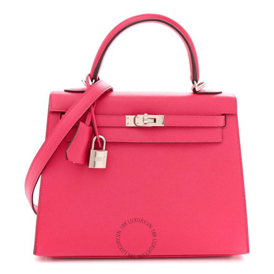 Túi xách đeo chéo Hermes Epsom Kelly Sellier 25 Rose Extreme HMT047
