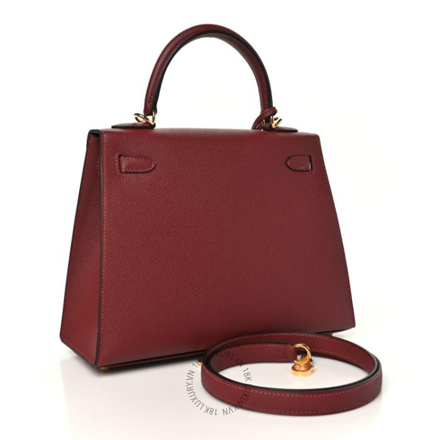 Túi xách đeo chéo Hermes Epsom Kelly Sellier 25 Rouge H FPTH004