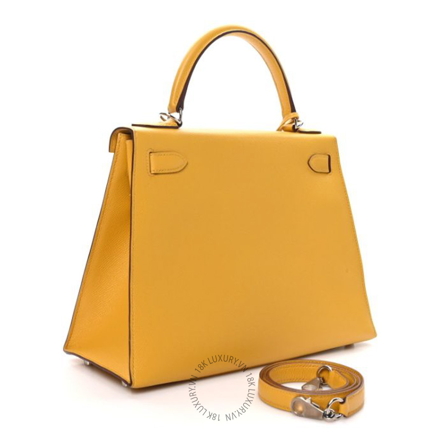 Túi xách đeo chéo Hermes Epsom Kelly Sellier 28 Jaune Ambre FPTH310