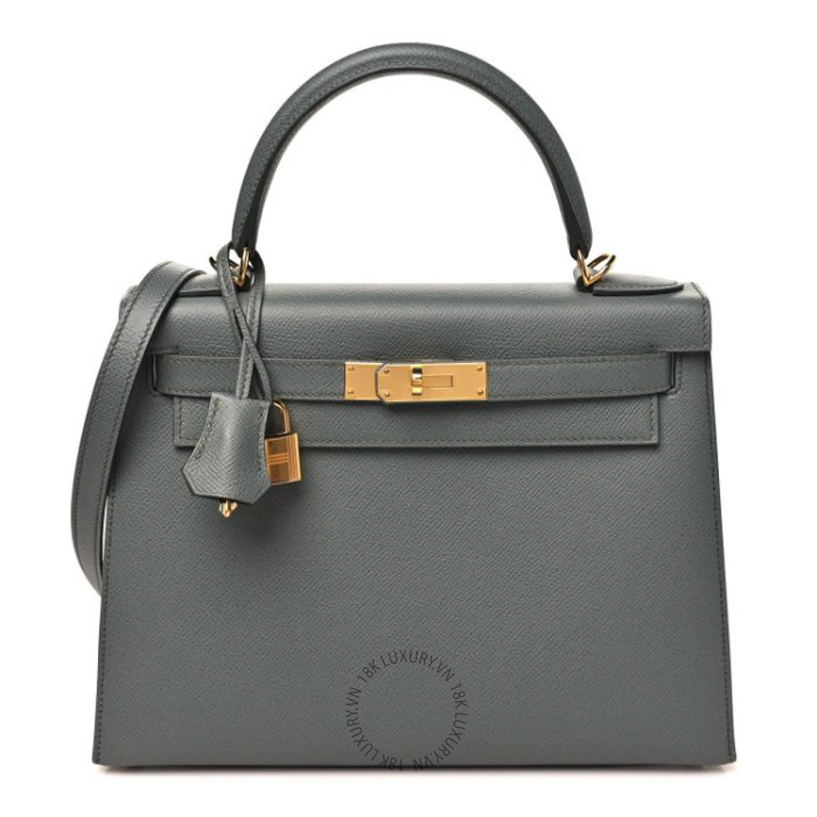 Túi xách đeo chéo Hermes Epsom Kelly Sellier 28 Vert Amande HMT238