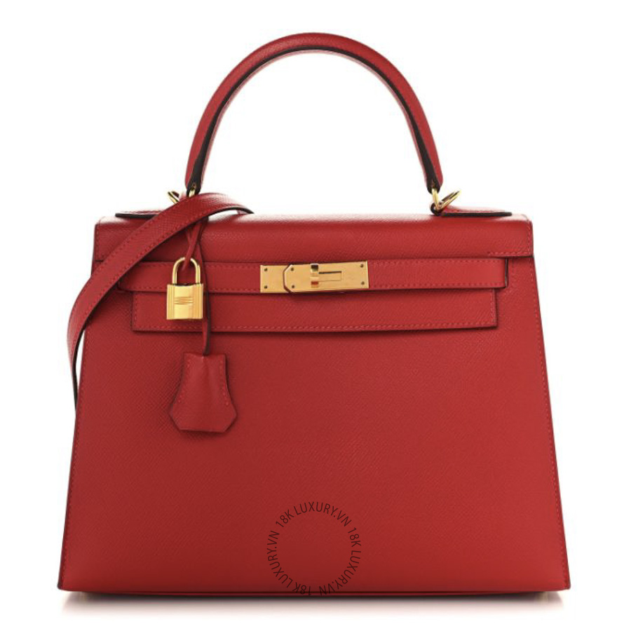 Túi Xách Đeo Chéo Hermes Epsom Kelly Sellier Rouge Casaque TMH087