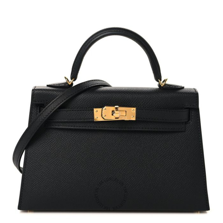 Túi xách đeo chéo Hermes Epsom Mini Kelly Sellier 20 Black FPTH333