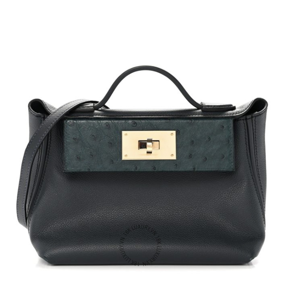 Túi Xách Đeo Chéo Hermes Evercolor Ostrich Touch 21 24/24 Vert Rousseau Vert Cypress TMH405