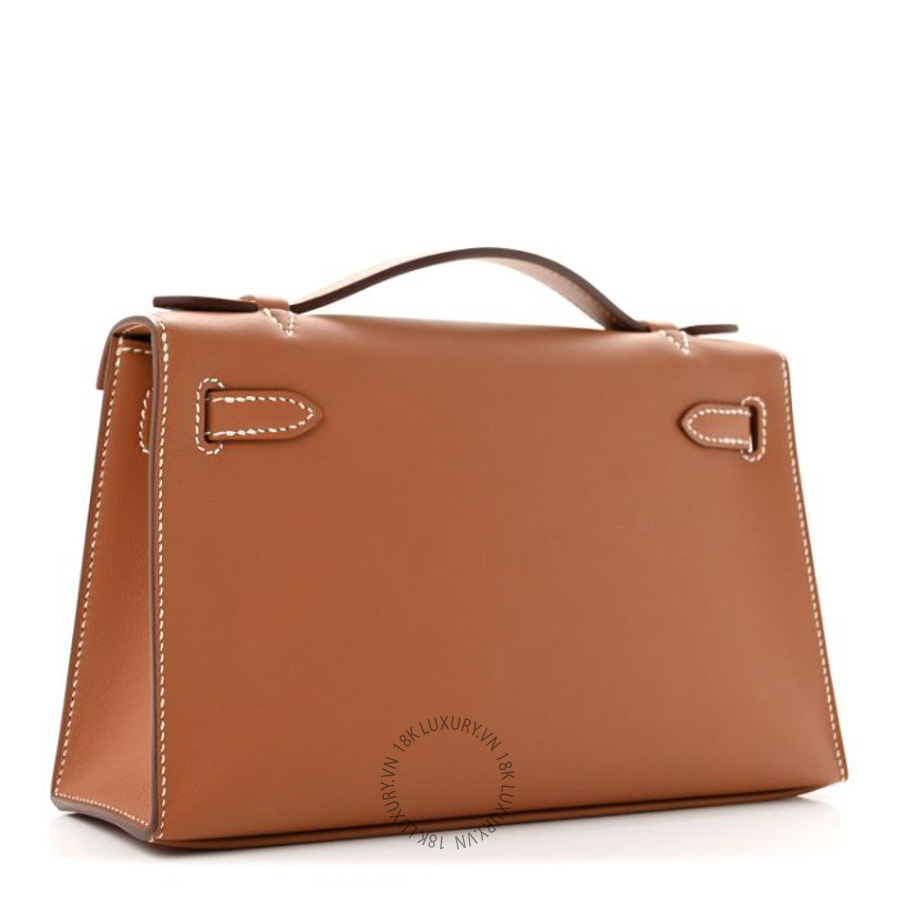 Túi xách đeo chéo Hermes Swift Kelly Pochette Clutch Gold FPTH102