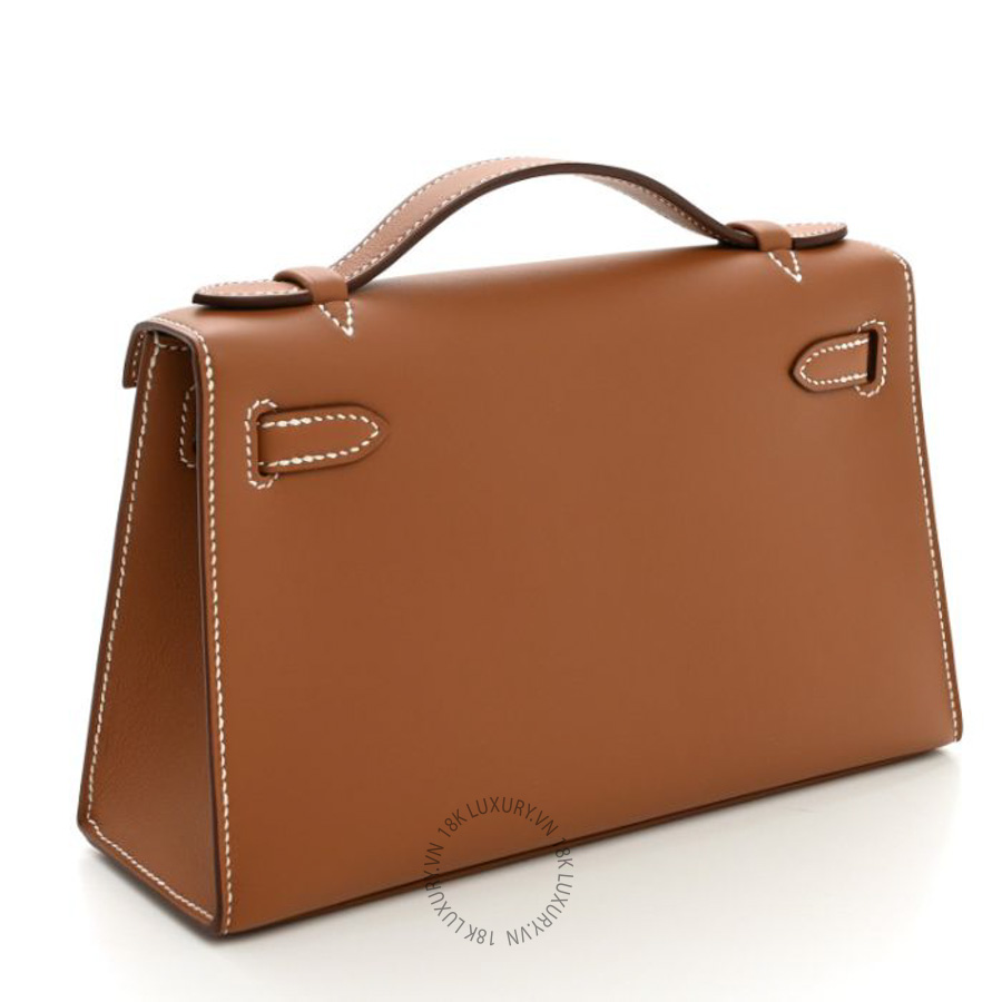 Túi xách đeo chéo Hermes Swift Kelly Pochette Clutch Gold FPTH206