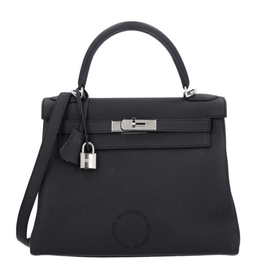 Túi Xách Đeo Chéo Hermes Togo Kelly Retourne 28 Black TMH066