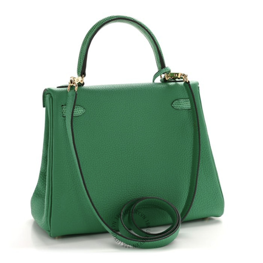 Túi Xách Đeo Chéo Hermes Togo Lizard Kelly Retourne Touch 25 Menthe TMH337