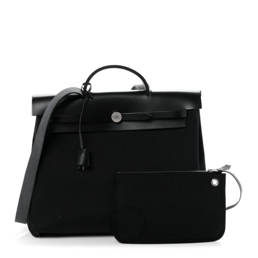 Túi xách đeo chéo Hermes Toile Vache Hunter Herbag Zip 39 MM Black FPTH036