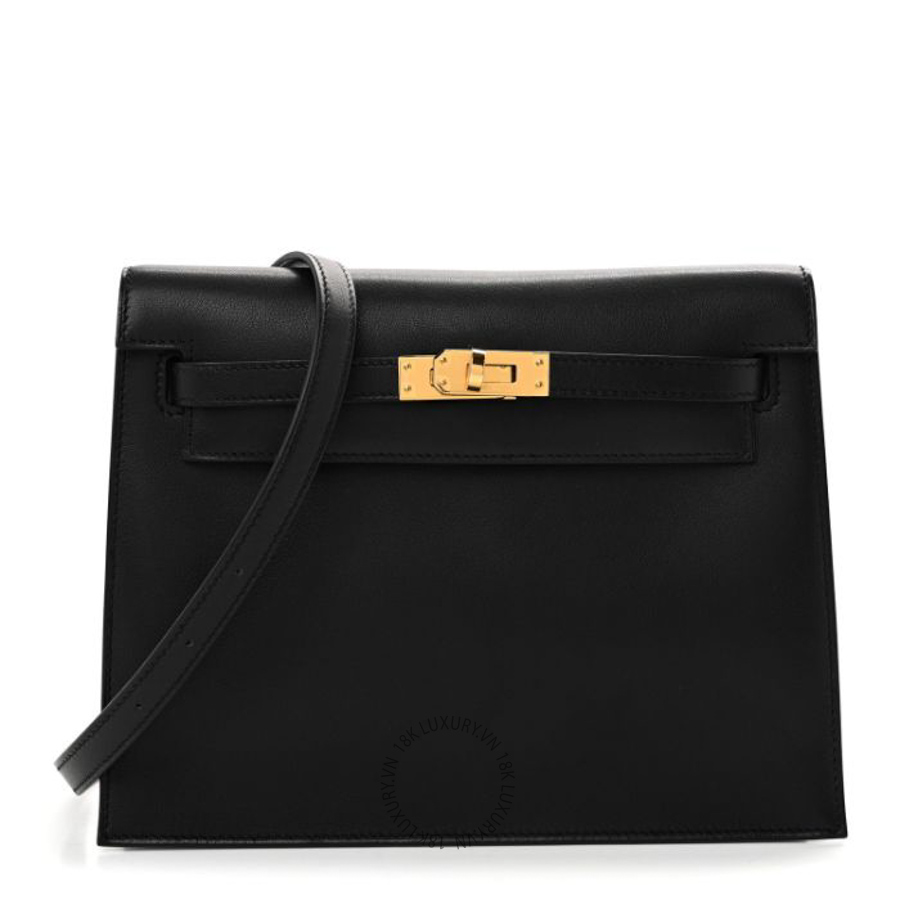Túi xách đeo chéo Hermes Veau Volupto Kelly Danse II Belt Bag Black FPTH291