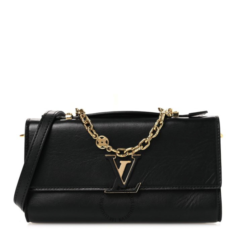 Túi Xách Đeo Chéo Louis Vuitton Calfskin LV Wallet On Chain Capucines Black NSBD751