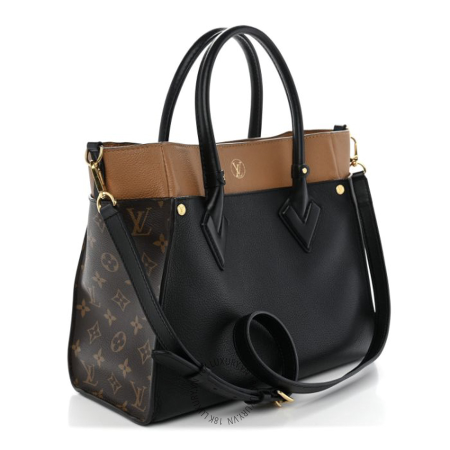 Túi Xách Đeo Chéo Louis Vuitton Calfskin Monogram On My Side Black MNGR196