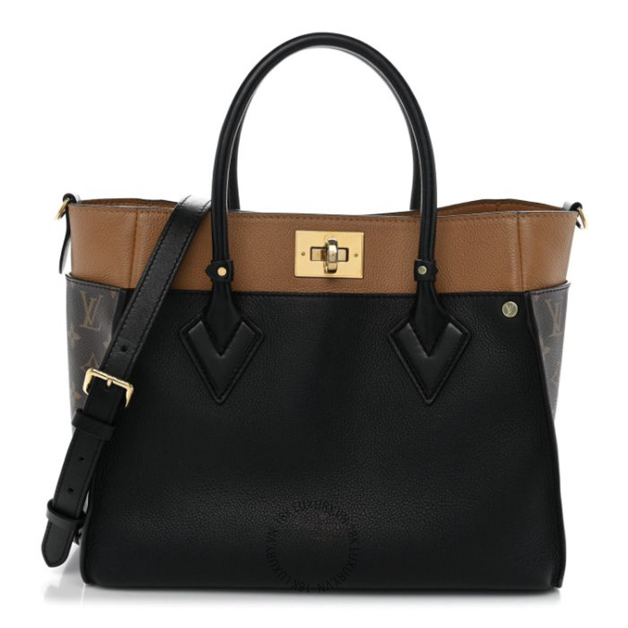 Túi Xách Đeo Chéo Louis Vuitton Calfskin Monogram On My Side Black MNGR196