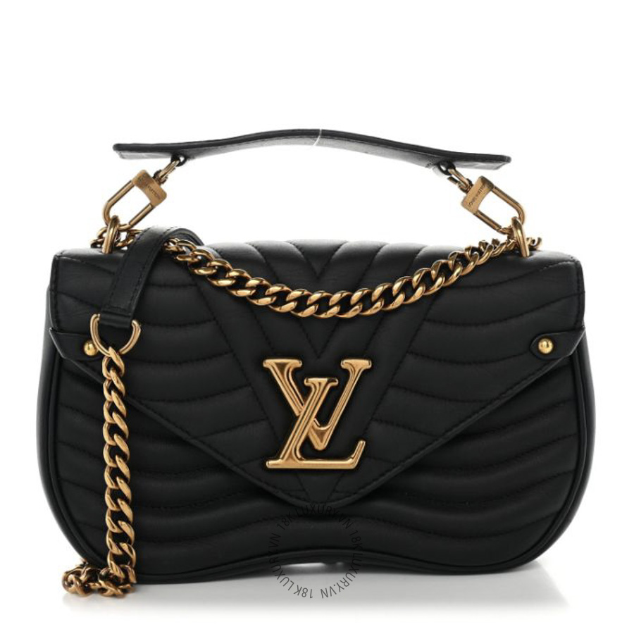 Túi Xách Đeo Chéo Louis Vuitton Calfskin New Wave Chain MM Black NSBD846