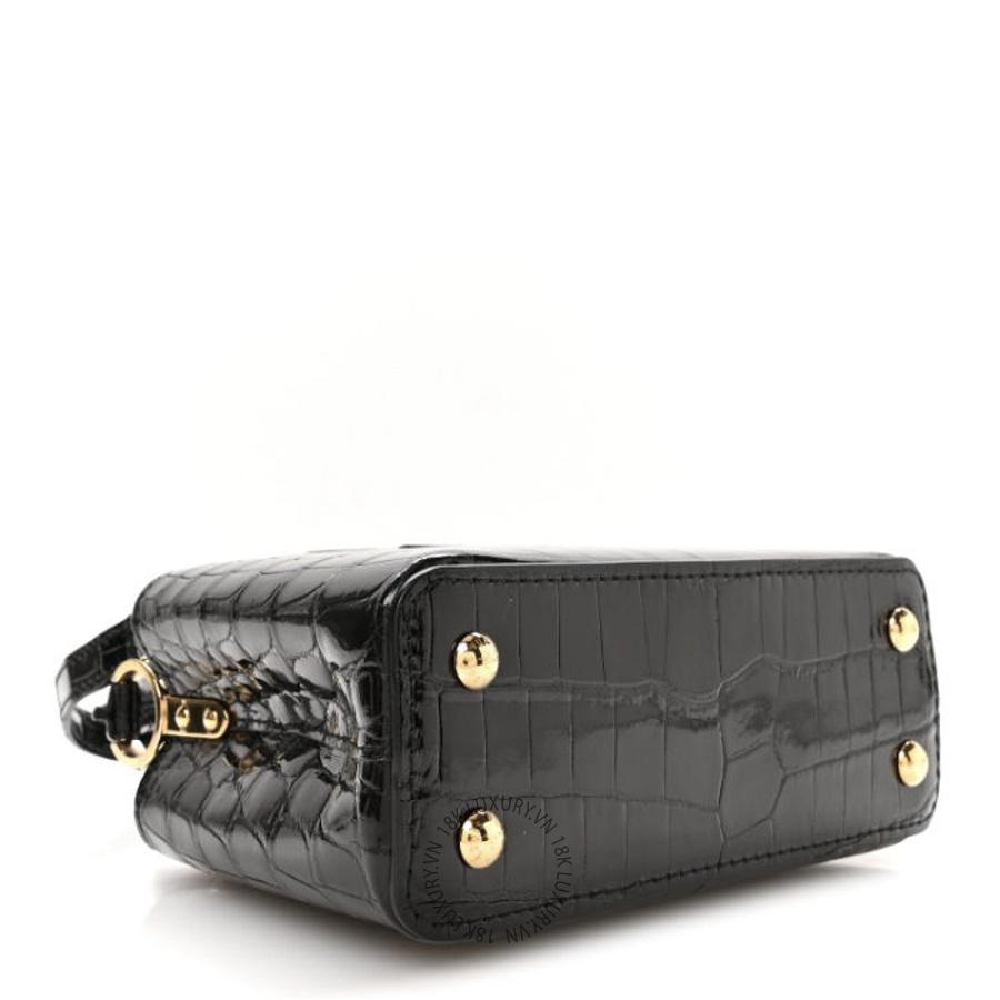 Túi Xách Đeo Chéo Louis Vuitton Crocodile Mini Capucines Black MNGR378 21 Túi Xách Đeo Chéo Louis Vuitton Crocodile Mini Capucines Black MNGR378