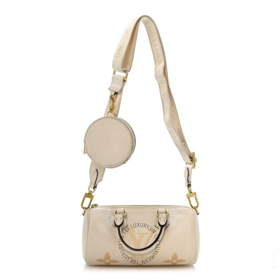 Túi Xách Đeo Chéo Louis Vuitton Empreinte Monogram Giant By The Pool Papillon BB Cream Saffron MNGR431
