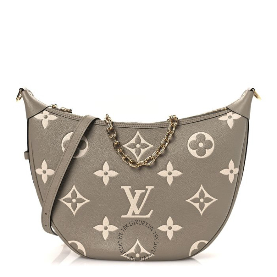 Túi Xách Đeo Chéo Louis Vuitton Empreinte Monogram Giant Loop Hobo Dove Gray Cream NSBD724
