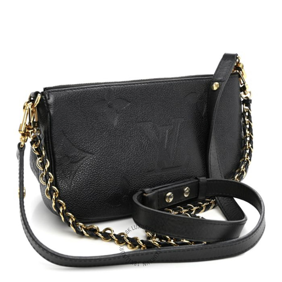 Túi Xách Đeo Chéo Louis Vuitton Empreinte Monogram Giant Multi Pochette Accessories Black NSBD114