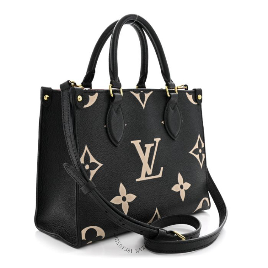 Túi Xách Đeo Chéo Louis Vuitton Empreinte Monogram Giant Onthego PM Black Beige MNGR047