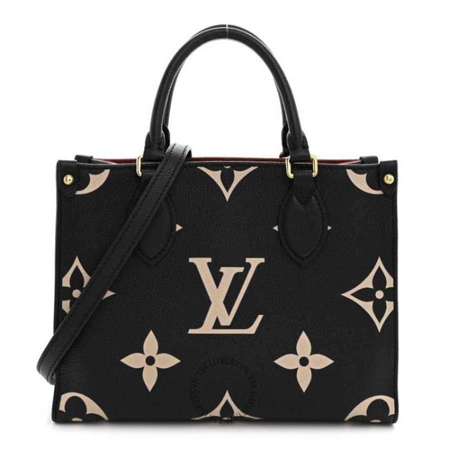 Túi Xách Đeo Chéo Louis Vuitton Empreinte Monogram Giant Onthego PM Black Beige MNGR047
