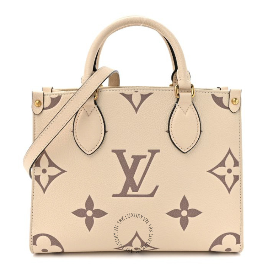 Túi Xách Đeo Chéo Louis Vuitton Empreinte Monogram Giant Onthego PM Creme Bois De Rose NSBD495