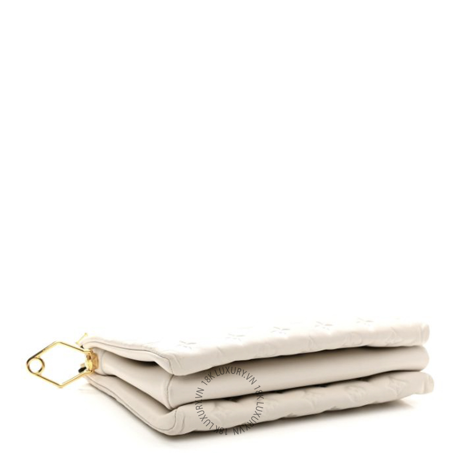 Túi Xách Đeo Chéo Louis Vuitton Lambskin Embossed Monogram Coussin PM Beige Cream NSBD175 16 Túi Xách Đeo Chéo Louis Vuitton Lambskin Embossed Monogram Coussin PM Beige Cream NSBD175