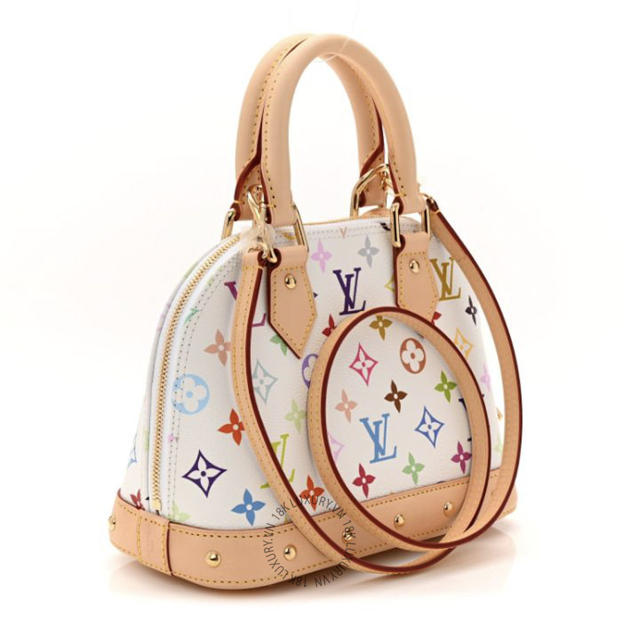 Túi Xách Đeo Chéo Louis Vuitton LV x TM Monogram Multicolor Alma BB White NSBD243
