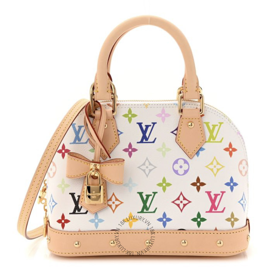 Túi Xách Đeo Chéo Louis Vuitton LV x TM Monogram Multicolor Alma BB White NSBD243
