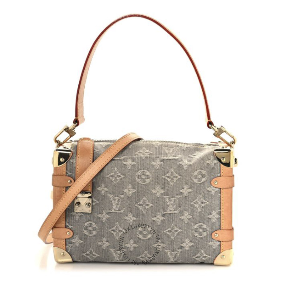 Túi Xách Đeo Chéo Louis Vuitton Monogram Denim Side Trunk MM Washed Gray MNGR749