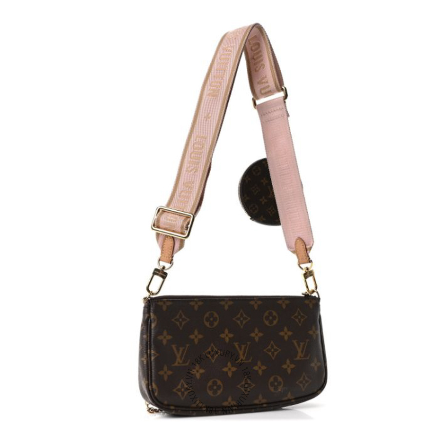 Túi Xách Đeo Chéo Louis Vuitton Monogram Multi Pochette Accessories Rose Clair NSBD332